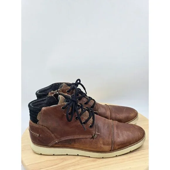 BULL BOXER Adyn Boot Mens Leather Side Zip Lace Up Sneaker Shoes Portugal sz 10 - Picture 1 of 9